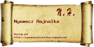 Nyemecz Hajnalka névjegykártya
